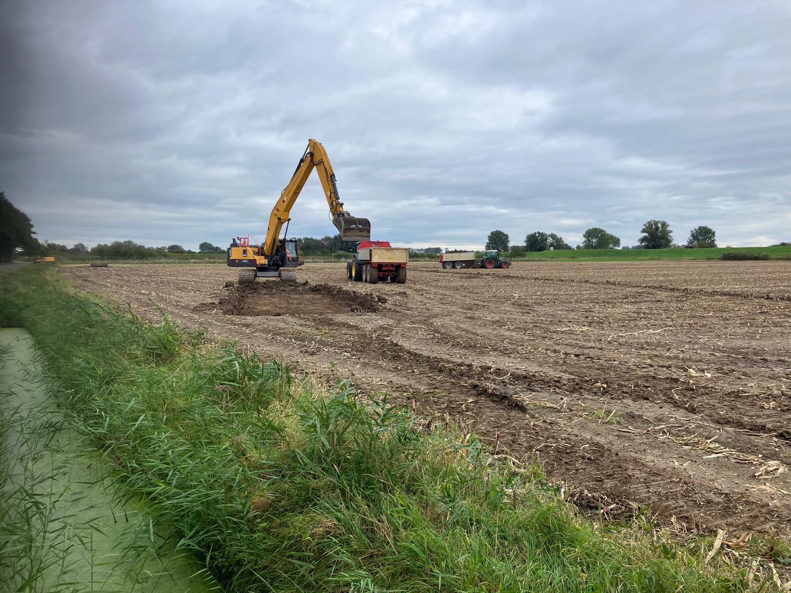 H4A Windenergie maakt een fundering voor een windmolen bij Windpark Burgerwindpark A2 Lage Rooijen