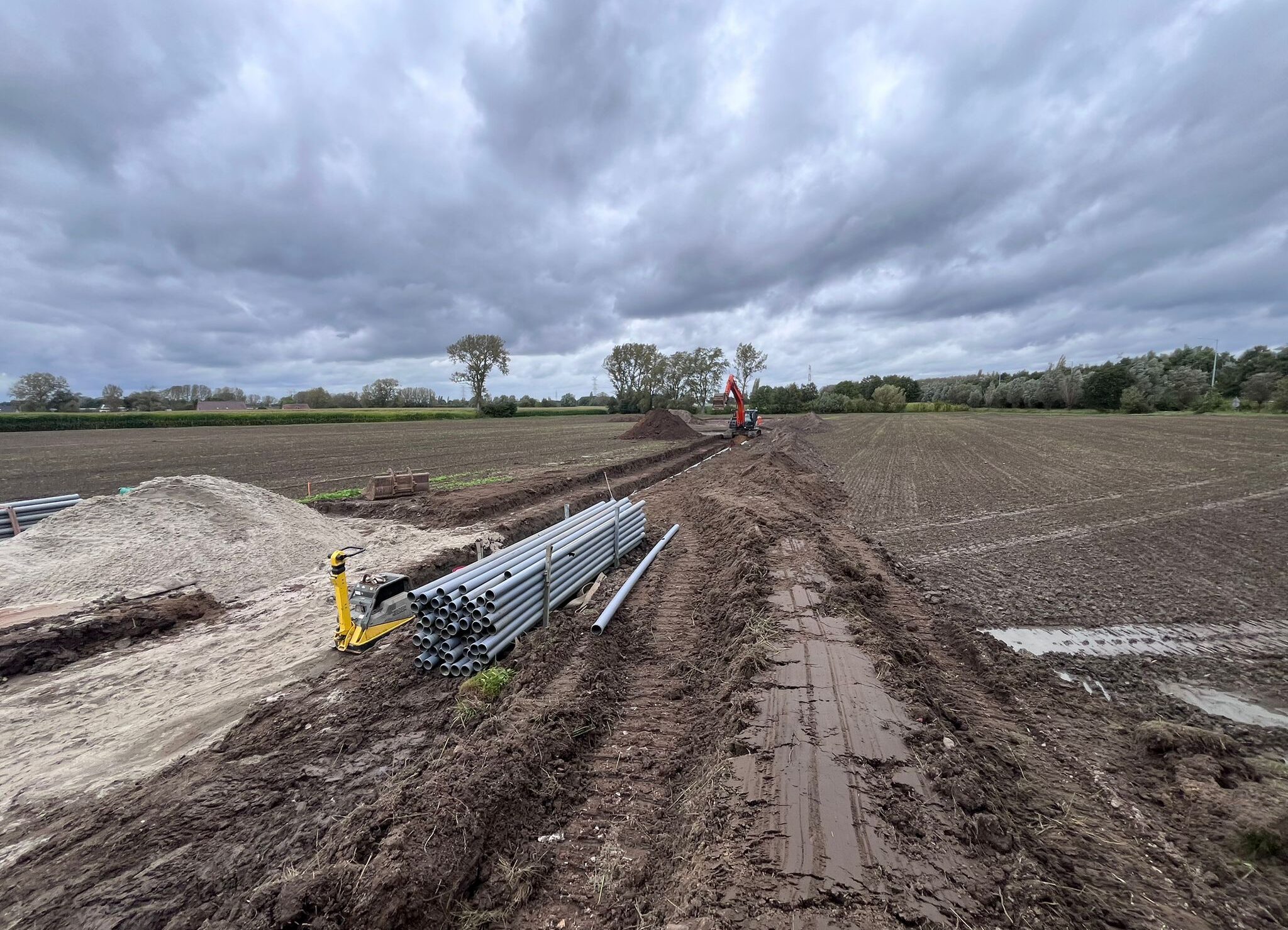 H4A Windenergie maakt een fundering voor een windmolen bij windpark Kontich-Rumst