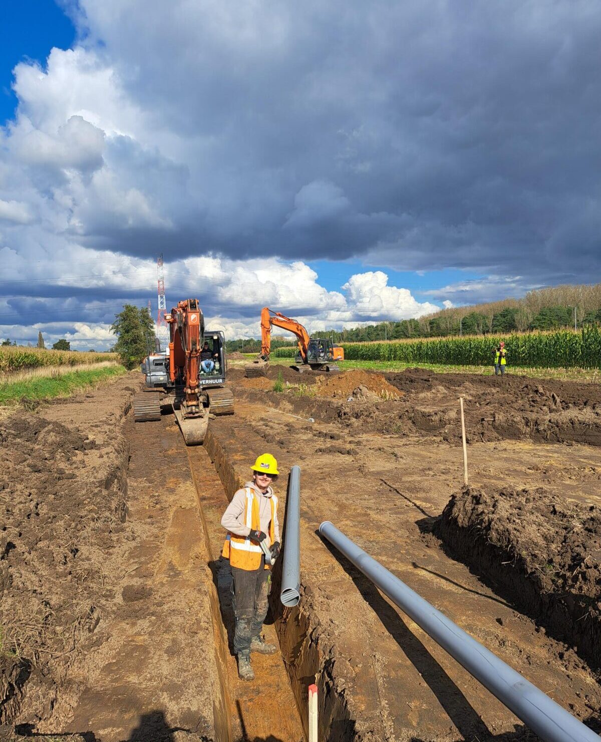 H4A Windenergie maakt een fundering voor een windmolen bij windpark Kontich-Rumst